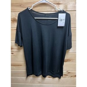 Nike Yoga Womens Plus Size Training Black Dri-Fit SS Shirt Size 1X (xl)